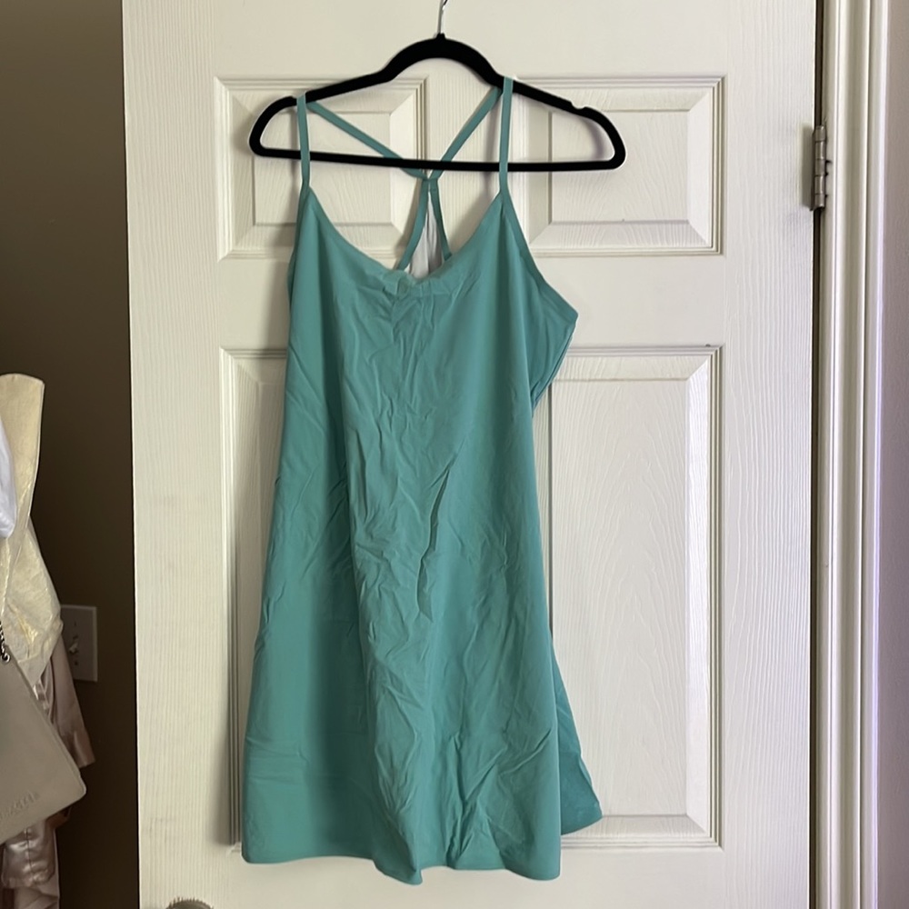 Outdoor voices exercise dress teal